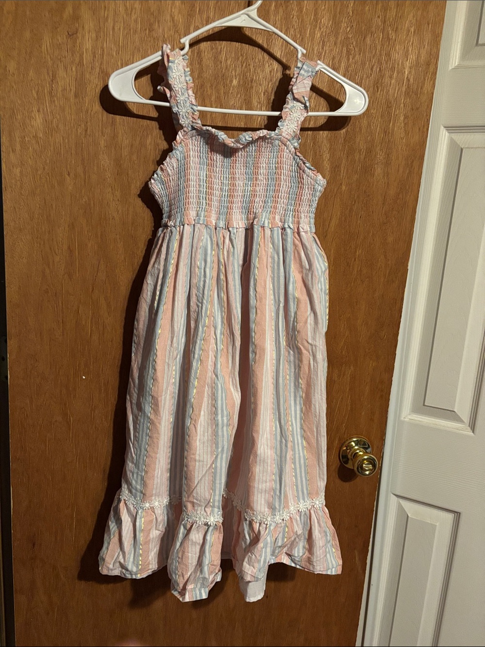 Cynthia Rowley Pastel Pink and Light Blue Striped Sundress